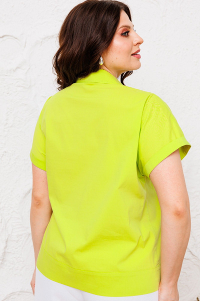 Летний костюм из хлопковой ткани: прямая блуза и свободные брюки Danaida 2221 яблоко - фото 9