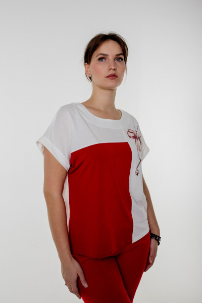 Летний комплект из блузы и брюк с принтом и резинкой Needle 543 - фото 5