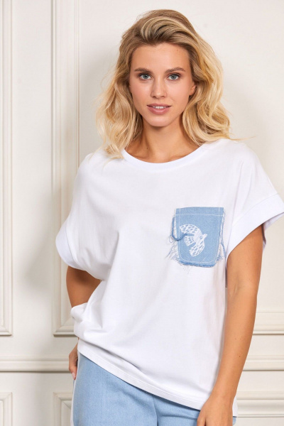 Джемпер, юбка Rivoli 6022+4051 голубой - фото 4