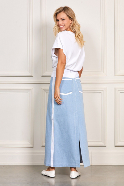 Джемпер, юбка Rivoli 6022+4051 голубой - фото 2