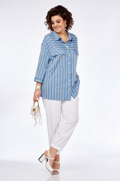 Комплект из рубашки и брюк из ткани с вискозой и льном Grace for you 251 - фото 1