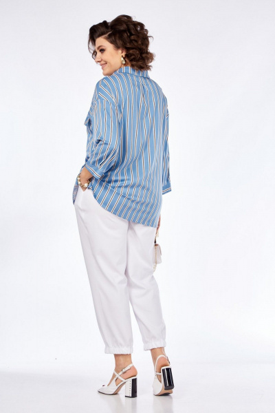 Комплект из рубашки и брюк из ткани с вискозой и льном Grace for you 251 - фото 5