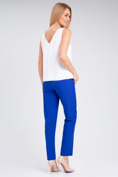 Стильная шелковистая блуза с V-образным вырезом IVARI 423 белый - фото 6