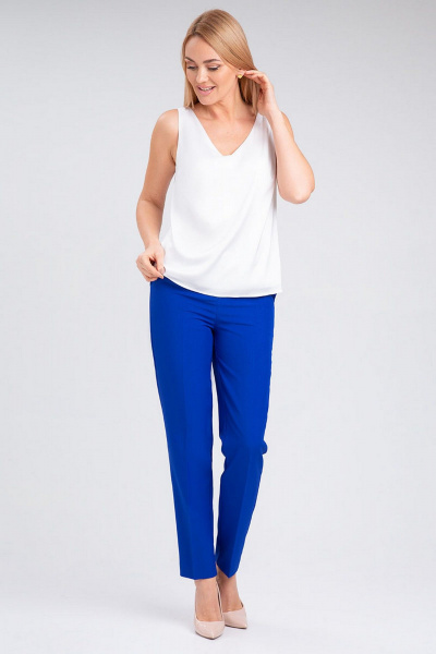 Стильная шелковистая блуза с V-образным вырезом IVARI 423 белый - фото 3