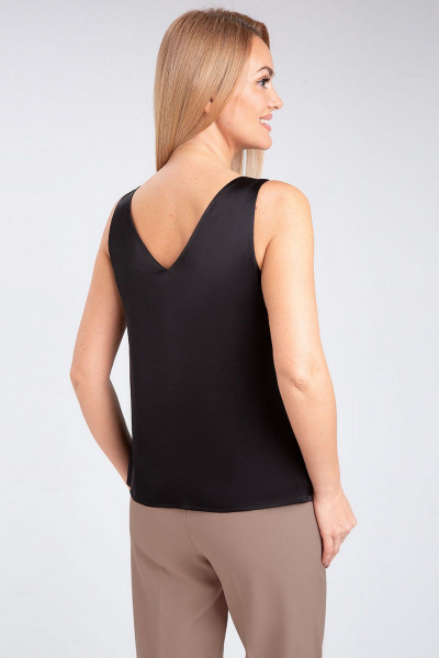 Черная деловая блуза свободного силуэта из текстиля IVARI 423 черный - фото 5