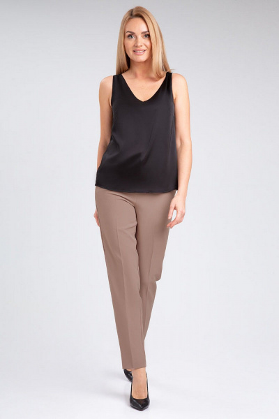 Черная деловая блуза свободного силуэта из текстиля IVARI 423 черный - фото 2