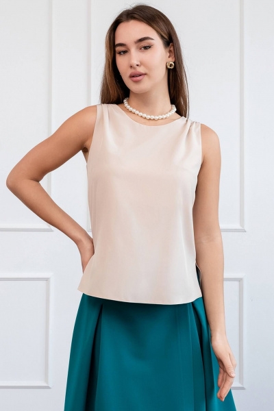 Блуза- топ из текстиля с сборками и разрезами LADO 8155-7 - фото 1