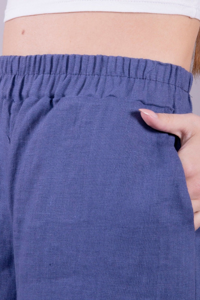 Брюки леновые классические на лето 8 Марта 16405-4С5048Д40-170 синий - фото 3