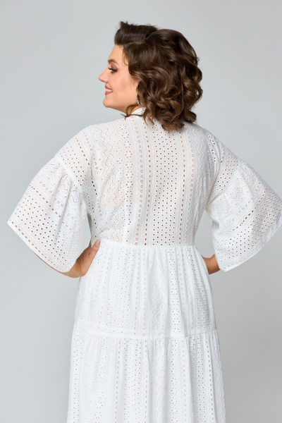 Макси платье из ришелье с ярусной юбкой ANASTASIA MAK 1184 молочный - фото 10