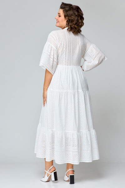 Макси платье из ришелье с ярусной юбкой ANASTASIA MAK 1184 молочный - фото 4