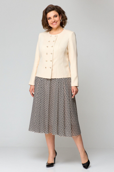 Жакет, юбка ANASTASIA MAK 1186 бежевый - фото 3