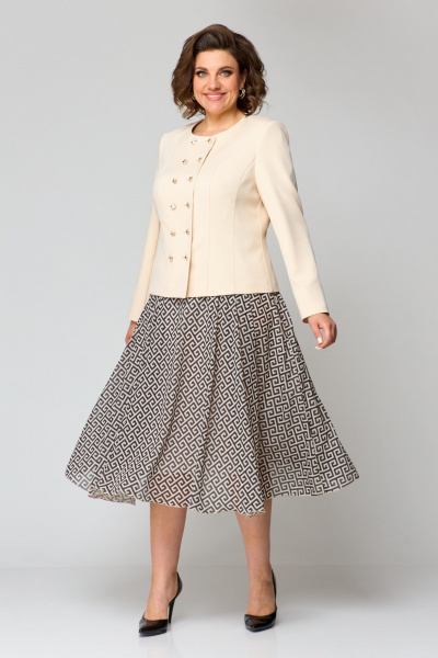 Жакет, юбка ANASTASIA MAK 1186 бежевый - фото 2