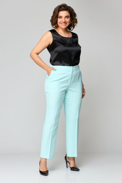 Брюки, жакет ANASTASIA MAK 1181 мята+черный - фото 5