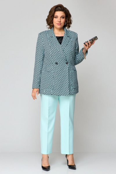 Брюки, жакет ANASTASIA MAK 1181 мята+черный - фото 1