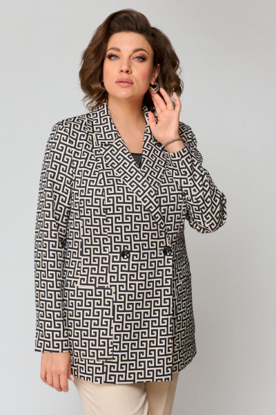 Брюки, жакет ANASTASIA MAK 1181 бежевый+черный - фото 8