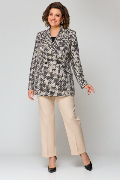Брюки, жакет ANASTASIA MAK 1181 бежевый+черный - фото 2