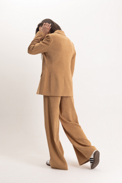 Жакет из вельвета песочного цвета с накладными карманами EZER 1039 - фото 6