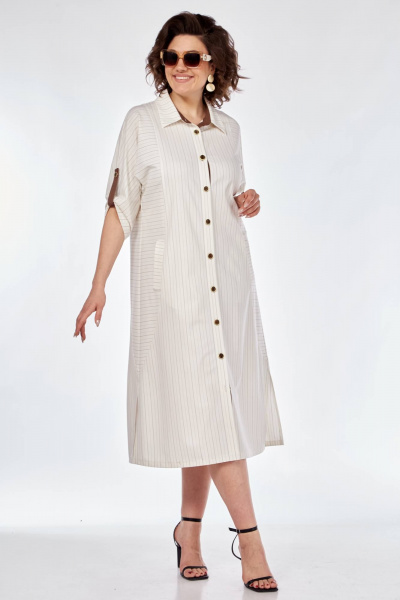 Платье Matini 3.1631 молоко+полоска - фото 7