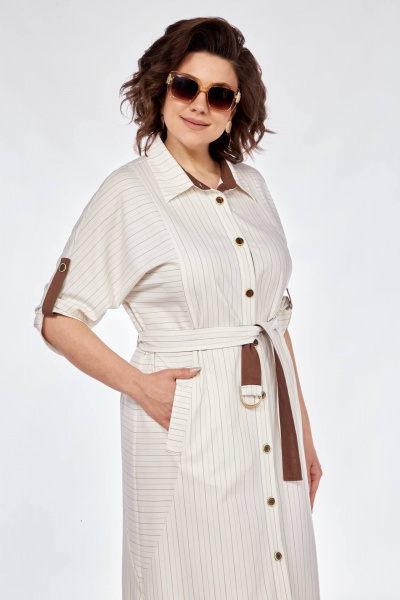 Платье Matini 3.1631 молоко+полоска - фото 3