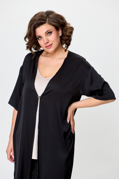 Платье-футляр из французского трикотажа с украшением Avenue 0326 черный - фото 8