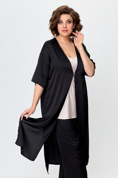 Платье-футляр из французского трикотажа с украшением Avenue 0326 черный - фото 7