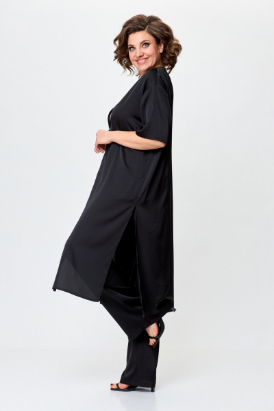 Платье-футляр из французского трикотажа с украшением Avenue 0326 черный - фото 2