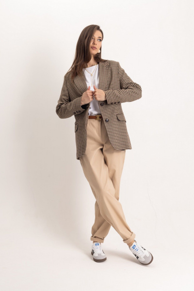 Комплект в стиле Old Money жакет и брюки-бананы из джинса EZER 2049 - фото 8