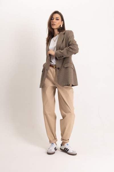 Комплект в стиле Old Money жакет и брюки-бананы из джинса EZER 2049 - фото 4