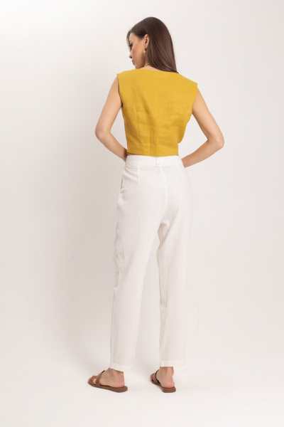 Льняной комплект топ и брюки в стиле Old Money EZER 2053 - фото 7