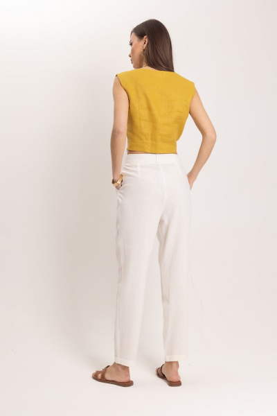 Льняной комплект топ и брюки в стиле Old Money EZER 2053 - фото 5