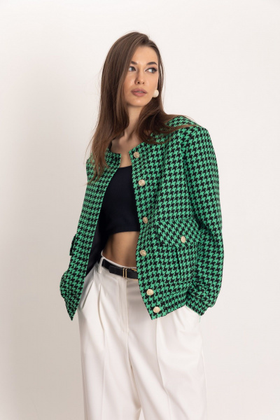 Бомбер и брюки-палаццо из гусиной лапки для делового образа EZER 2054 - фото 9