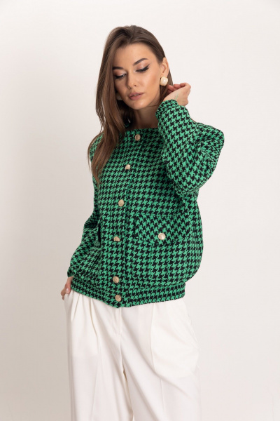 Бомбер и брюки-палаццо из гусиной лапки для делового образа EZER 2054 - фото 4