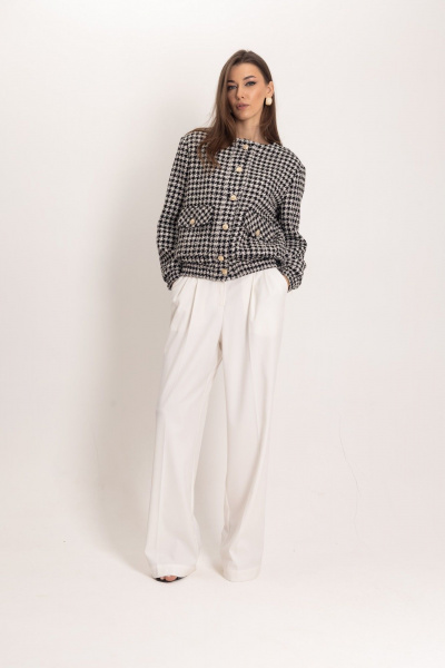 Костюм из жакета и брюк-палаццо из гусиной лапки EZER 2055 - фото 7