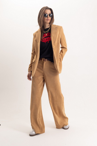 Винтажный вельветовый костюм жакет и брюки прямого кроя EZER 2058 - фото 1