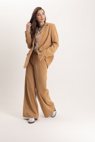 Винтажный вельветовый костюм жакет и брюки прямого кроя EZER 2058 - фото 6