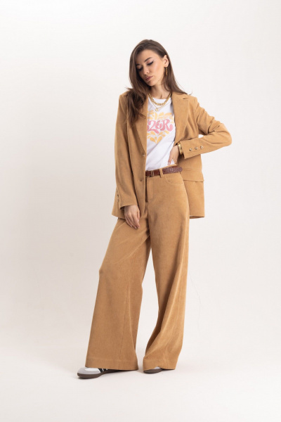 Винтажный вельветовый костюм жакет и брюки прямого кроя EZER 2058 - фото 5