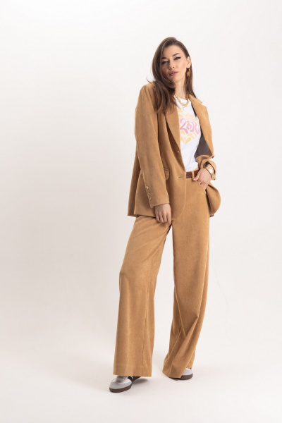 Винтажный вельветовый костюм жакет и брюки прямого кроя EZER 2058 - фото 4