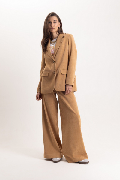 Винтажный вельветовый костюм жакет и брюки прямого кроя EZER 2058 - фото 2