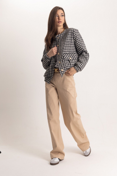 Джинсовый комплект бомбер и прямых брюк межсезонный стиль EZER 2064 - фото 1