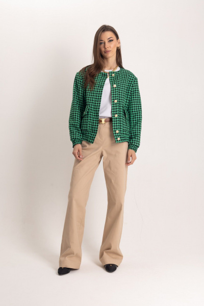 Бежевый бомбер и джинсовые брюки для повседневного образа EZER 2065 - фото 3