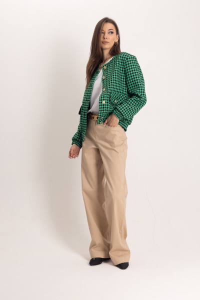 Бежевый бомбер и джинсовые брюки для повседневного образа EZER 2065 - фото 2