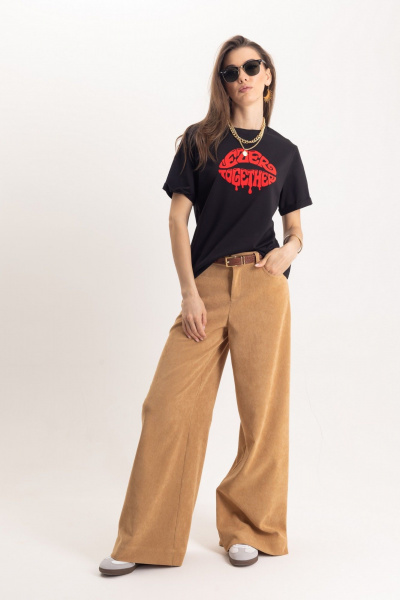 Бежевые вельветовые брюки прямого кроя с карманами EZER 1101 - фото 11