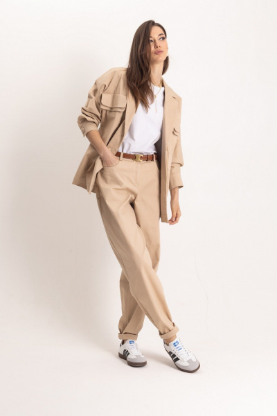 Стильные джинсовые брюки-слоучи с высокой посадкой EZER 1102 - фото 10