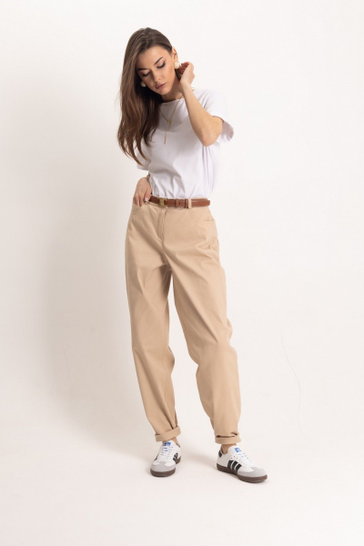 Стильные джинсовые брюки-слоучи с высокой посадкой EZER 1102 - фото 4