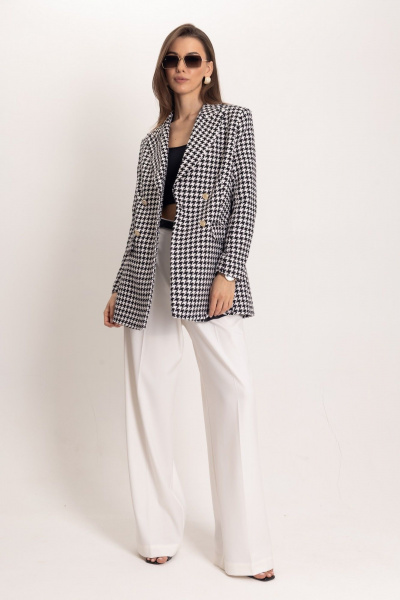 Бежевые брюки-палаццо с высоким поясом и скрытой застежкой EZER 1104 - фото 7