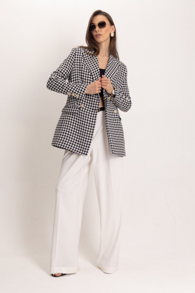 Бежевые брюки-палаццо с высоким поясом и скрытой застежкой EZER 1104 - фото 6