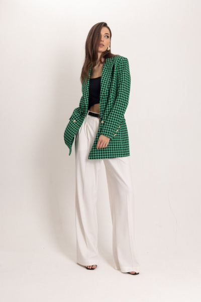 Бежевые брюки-палаццо с высоким поясом и скрытой застежкой EZER 1104 - фото 3