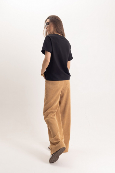 Черная футболка свободного кроя с логотипом спереди EZER 1401 - фото 5