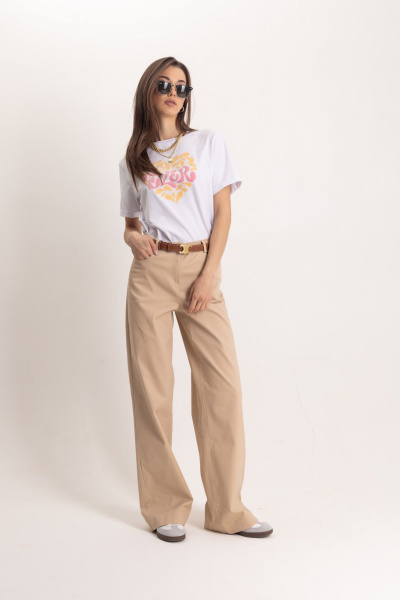 Белая футболка свободного кроя с логотипом EZER 1402 - фото 3