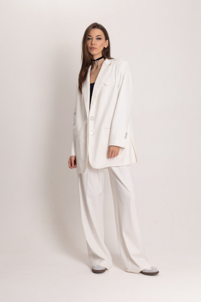 Двойка из жакета и брюк с завышенной талией и стрелками EZER 2060 - фото 1